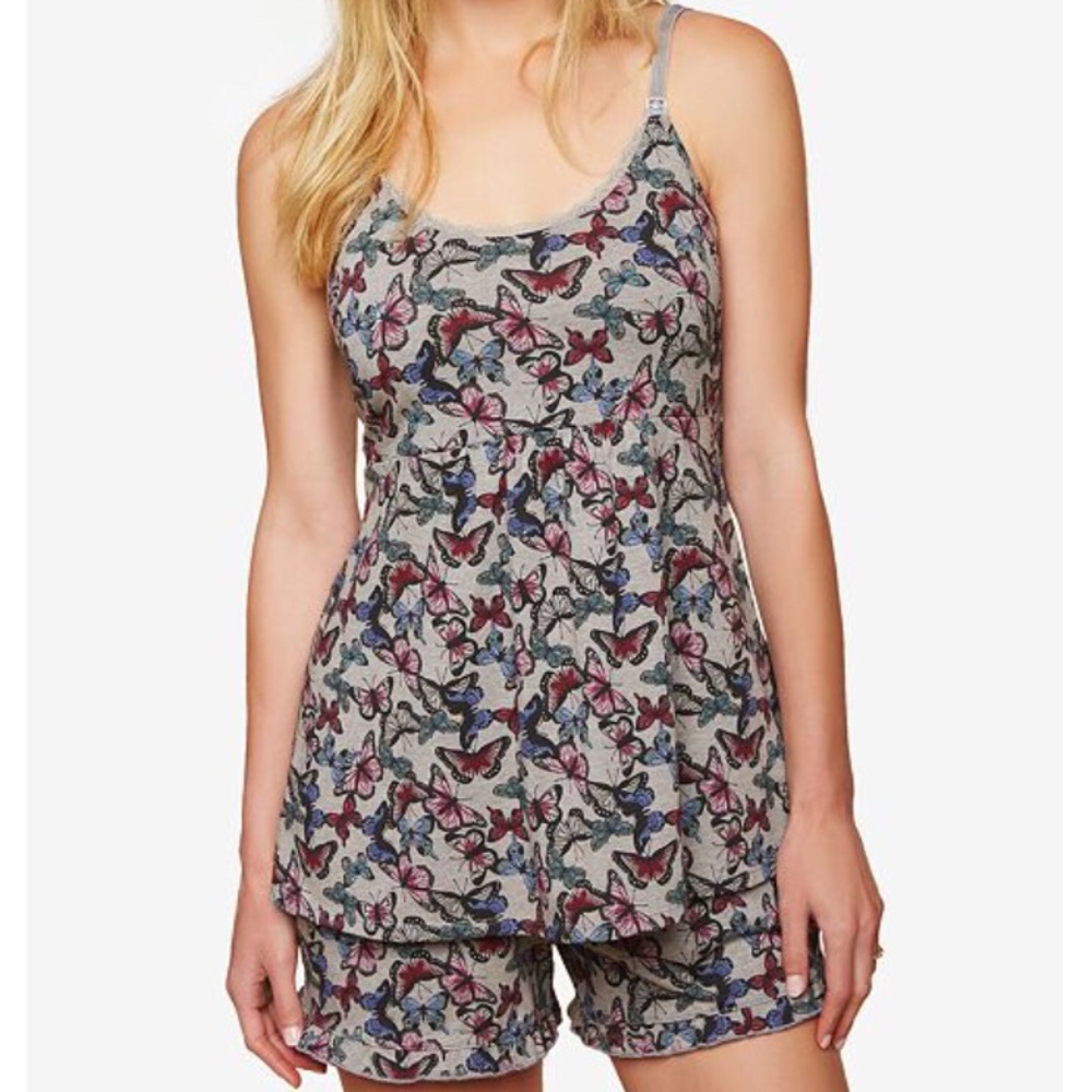 Motherhood Maternity Nursing Butterfly Pajama Set